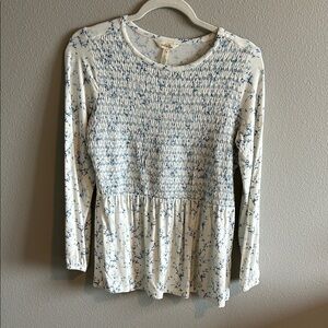 Matilda Jane Floral Long Sleeve Top - Blue and White